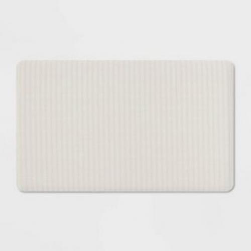 30 x 18 Ribbed Stripe Comfort Mat Beige - Threshold