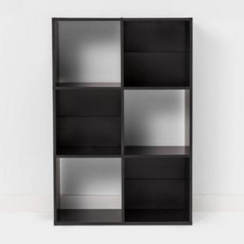 6 Cube Bookshelf Black - Room Essentials