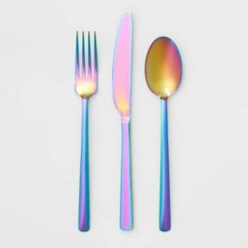 12pc Stainless Steel Annika Rainbow  Silverware Set - Room Essentials
