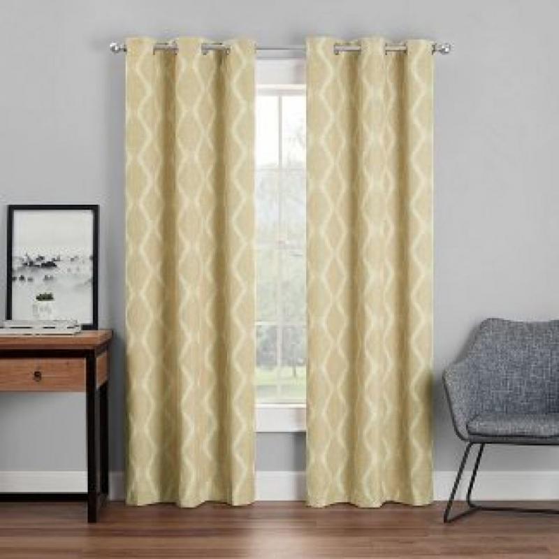 84x42 Windsor Blackout Curtain Panel Geo Gold - Eclipse