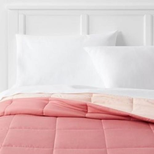 Room Essentials Reversible Microfiber Comforter Full Queen Pink Blush