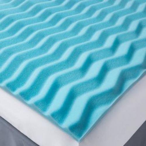 Full Size 1.5 Reversible Wave Memory Foam Mattress Topper - Made By Design