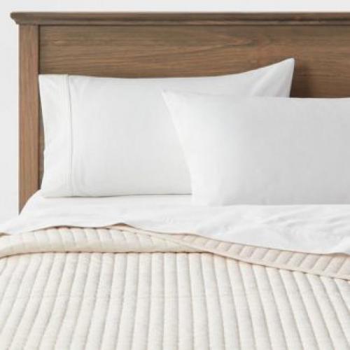 King Matte Velvet Solid Quilt Stucco - Threshold