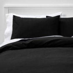 Easy-Care Duvet Cover & Sham Set Black - Room Essentials