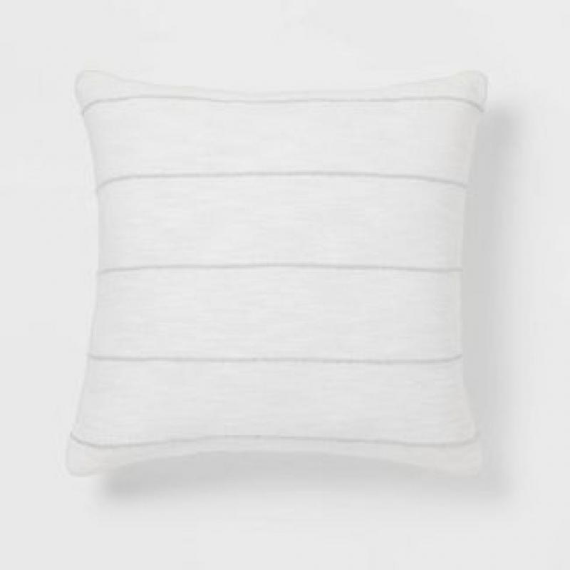 Euro Woven Stripe Decorative Throw Pillow White/light Gray - Threshold