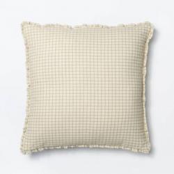 Oversized Mini Windowpane Square Throw Pillow Cream and Sage - Threshold