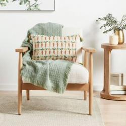 Carrots Lumbar Throw Pillow Cream/Orange