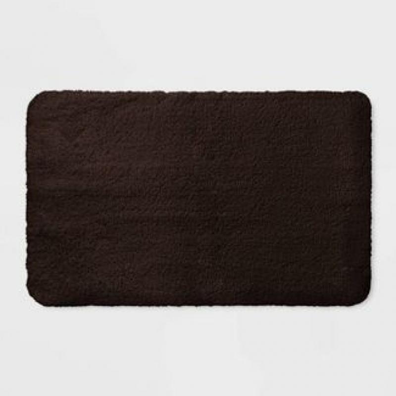 Performance Nylon Bath Rug Dark Brown - Threshold