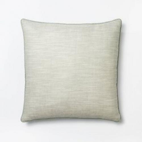 Chambray Square Throw Pillow with Lace Trim Sage - Threshold