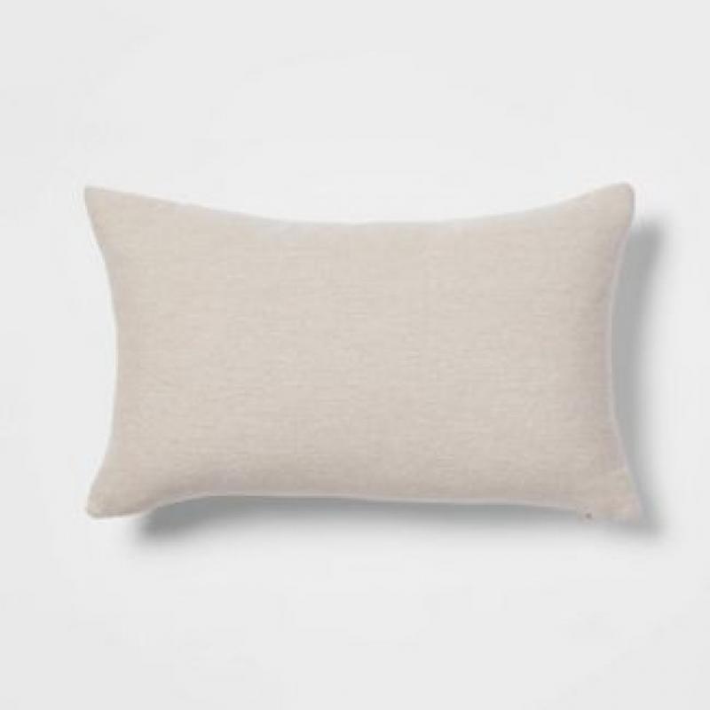 Chambray Lumbar Throw Pillow Neutral - Threshold