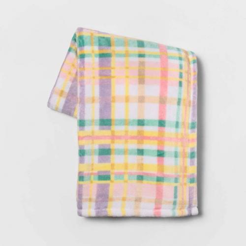 Plaid Plush Throw Blanket