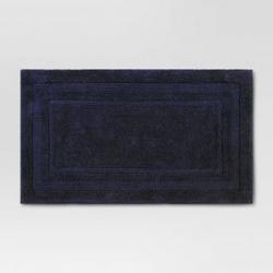 20x34 Performance Cotton Reversible Bath Rug Navy Blue - Threshold