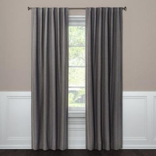 95x50 Aruba Linen Blackout Curtain Panel Radiant Gray - Threshold