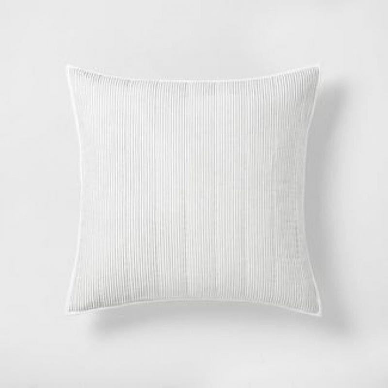 Microstripe Pillow Sham Sour Cream / Railroad Gray - Hearth & Hand™ with Magnolia