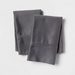 Standard 400 Thread Count Solid Performance Pillowcase Set Dark Gray - Threshold (Please be advised that sets may be missing pieces or otherwise incomplete.)