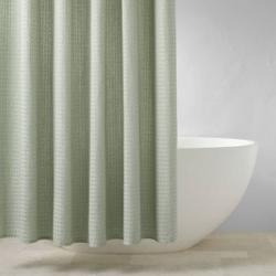 Waffle Shower Curtain Green - Casaluna