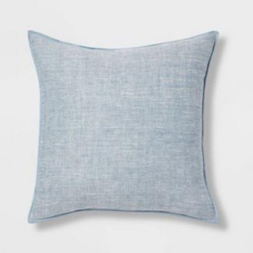 18x18 Cross-Dyed Square Throw Pillow Blue