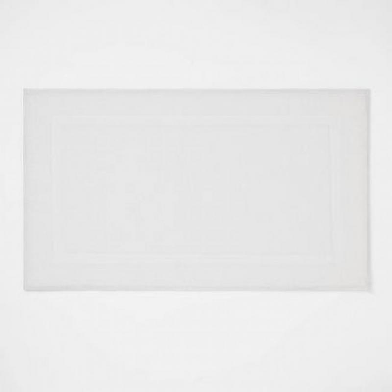 20x34 Performance Texture Cotton Memory Foam Bath Rug White