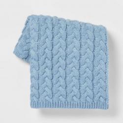 Solid Chunky Cable Knit Throw Blanket - Threshold