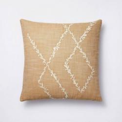 Embroidered Floral Square Throw Pillow Neutral/Cream - Threshold