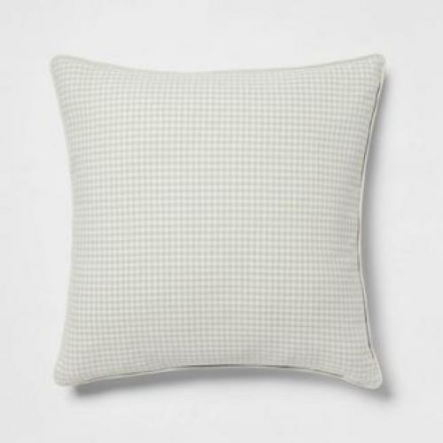 Oversized  Square Throw Pillow Green/Cream -