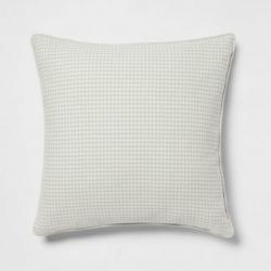 Oversized  Square Throw Pillow Green/Cream -