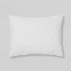 Standard Diamond Stitch Cotton Linen Quilt Sham Light Gray