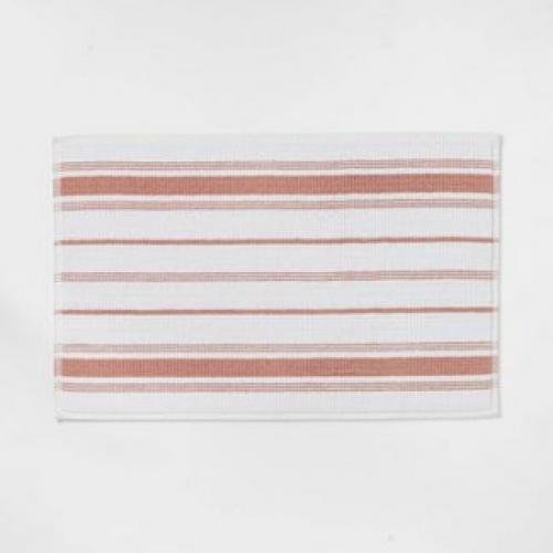 21x30 Performance Cotton Bath Mat Clay Accent Stripe