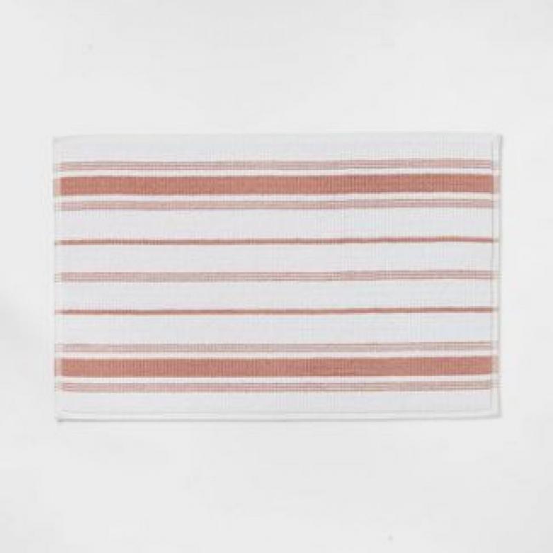 21x30 Performance Cotton Bath Mat Clay Accent Stripe