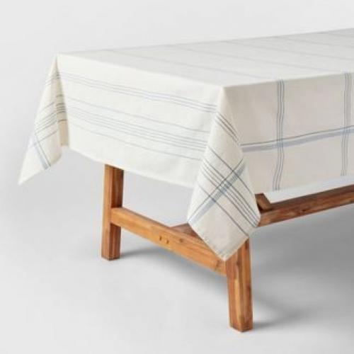 Cotton Textured Tablecloth Blue/White - Threshold