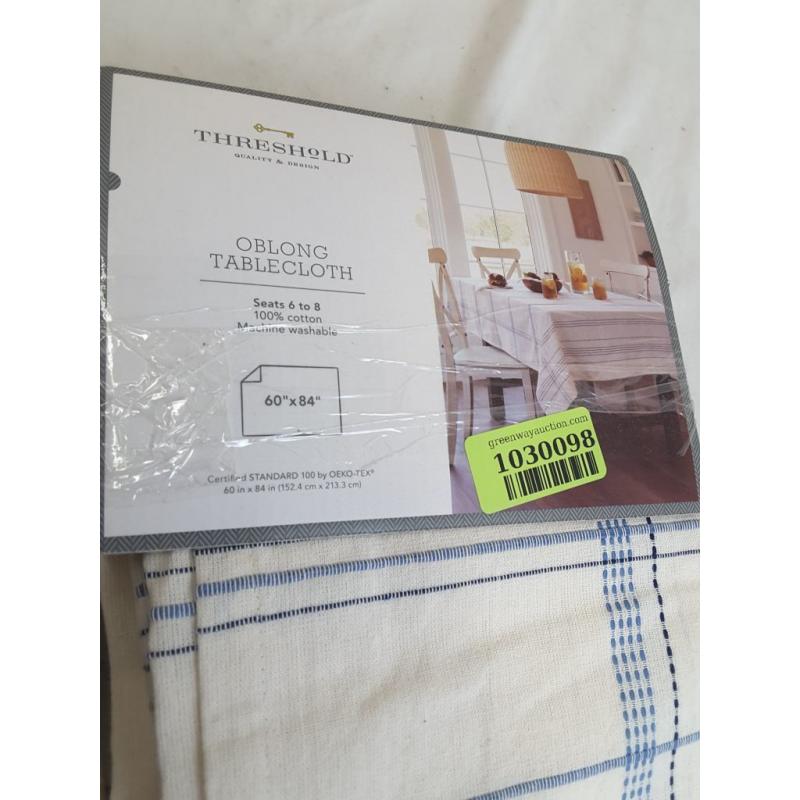 Cotton Textured Tablecloth Blue/White - Threshold