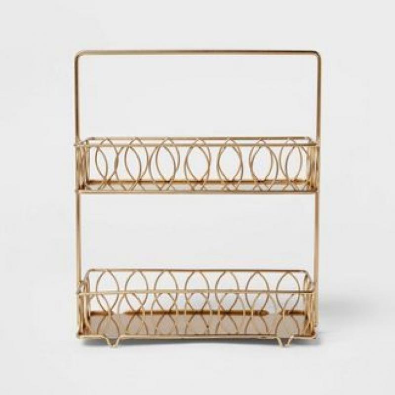 Iron Wire 2-Tier Spice Rack Gold - Threshold
