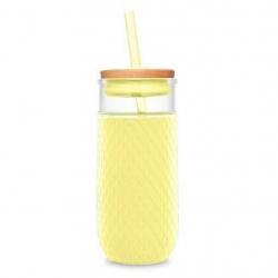 Ello Devon 18oz Glass Tumbler - Yellow