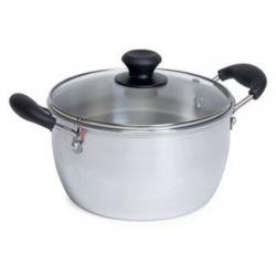 IMUSA 8qt Aluminum Pot with Glass Lid and Bakelite Handles