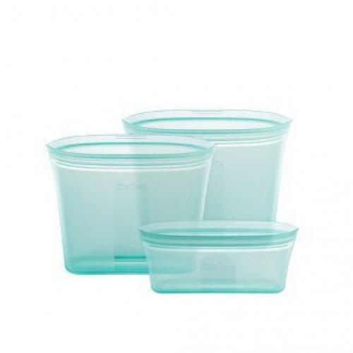 Reusable 100% Platinum Silicone Container 3 Bag Set (2 sandwich/1 snack) - Teal