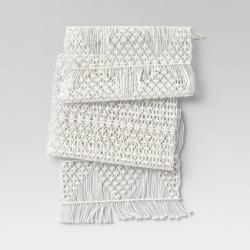 72 x 14 Cotton Macrame Runner White