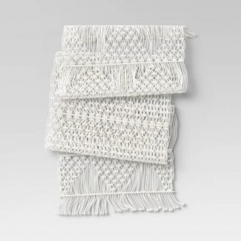 72 x 14 Cotton Macrame Runner White