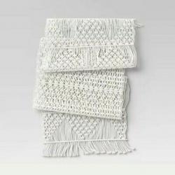 72 x 14 Cotton Macrame Runner White