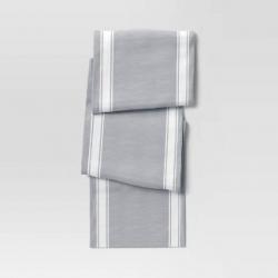 108 x 14 Cotton Striped Bistro Table Runner Gray