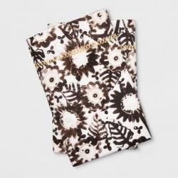 Print Percale Cotton Pillowcases (King) Dark Brown - Opalhouse