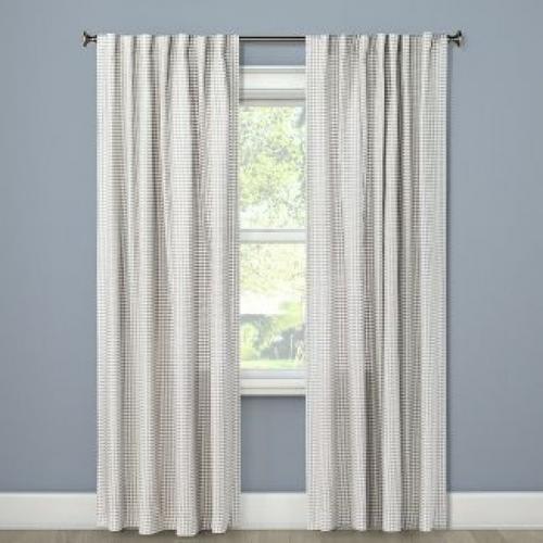 84x54 Light Filtering Curtain Panel Honeycomb Gray - Threshold