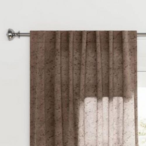 95x54 Textural Boucle Light Filtering Curtain Panel Brown - Threshold