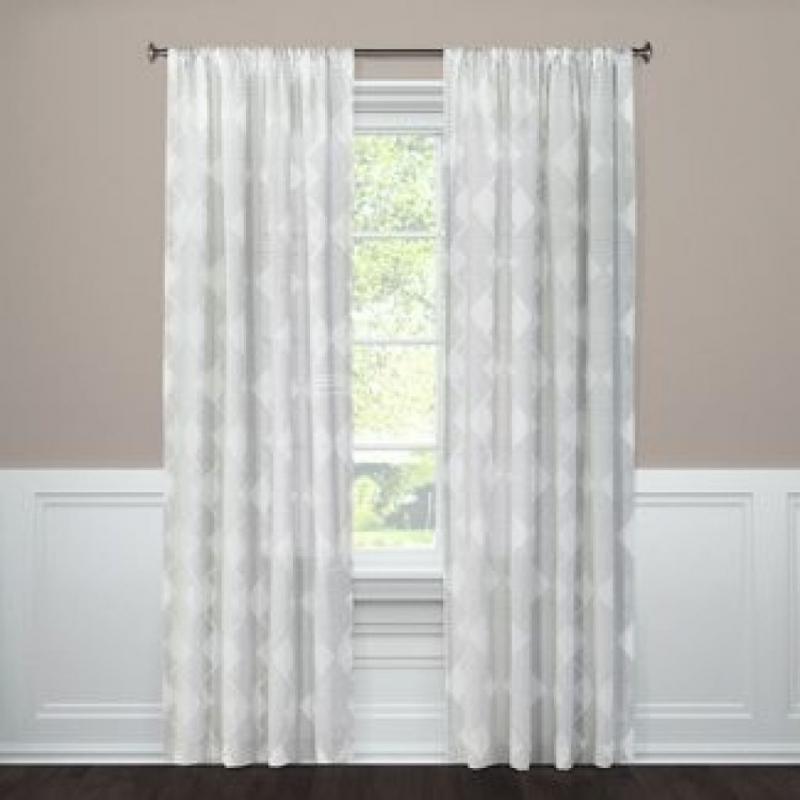 84x54 Clipped Sheer Curtain Panel Radiant Gray - Threshold