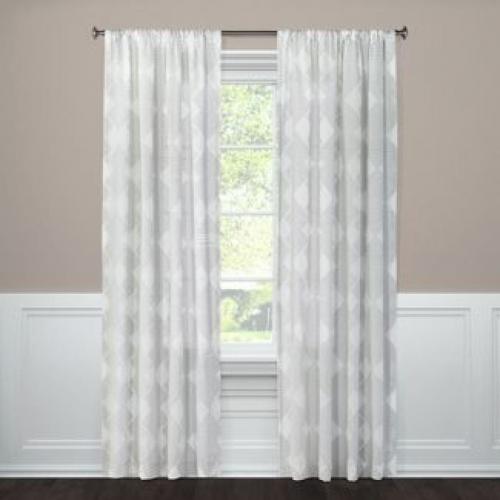 84x54 Clipped Sheer Curtain Panel Radiant Gray - Threshold