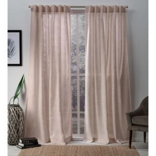 Set Of 2 Bella Sheer Hidden Tab Top Curtain Panels - Exclusive Home