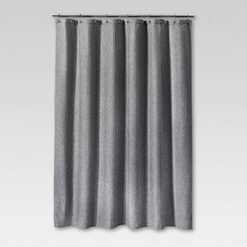 Room Essentials Gray Waffleweave Shower Curtain 72 x 72
