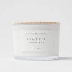 Wood Lidded Glass Wellness Grateful Candle - Project 62