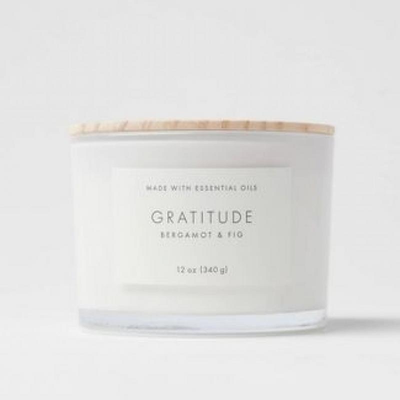 Wood Lidded Glass Wellness Grateful Candle - Project 62