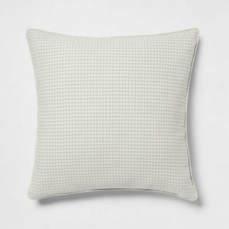 Gingham Square Throw Pillow Green/Cream - Threshold