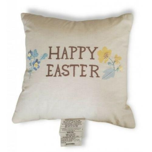 'Happy Easter' Square Throw Pillow Neutral - Threshold